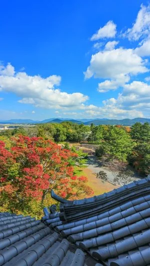 無料スマホ壁紙 伊賀上野城からの眺め。AndroidとiPhoneに対応した4K高画質の無料待ち受け画像。三重県伊賀市の伊賀上野城で撮影したフリー写真素材