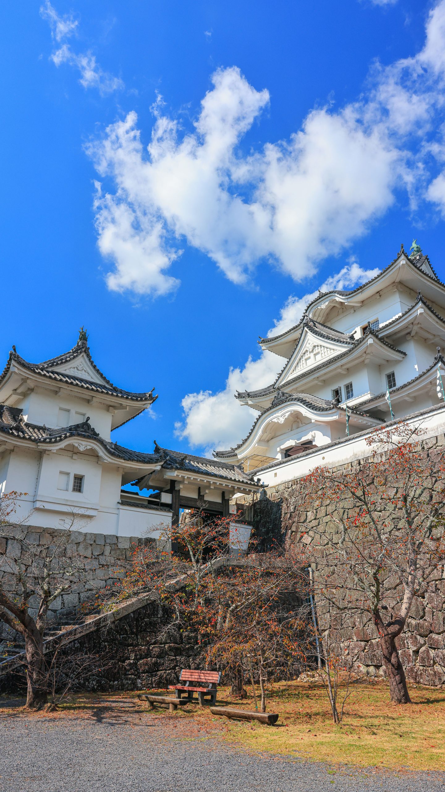 秋空の伊賀上野城(三重県伊賀市)