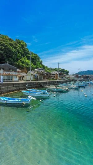 無料スマホ壁紙 新緑の九鬼町。AndroidとiPhoneに対応した4K高画質の無料待ち受け画像。三重県尾鷲市の九鬼町で撮影したフリー写真素材