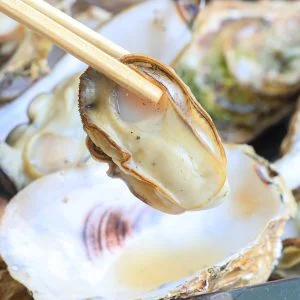 無料壁紙 焼き牡蠣の箸上げ。PCとデスクトップ壁紙に最適な4K高画質の無料壁紙。三重県三重グルメの鳥羽浦村の牡蠣で撮影したフリー写真素材