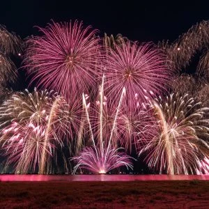 津花火大会のフリー写真素材