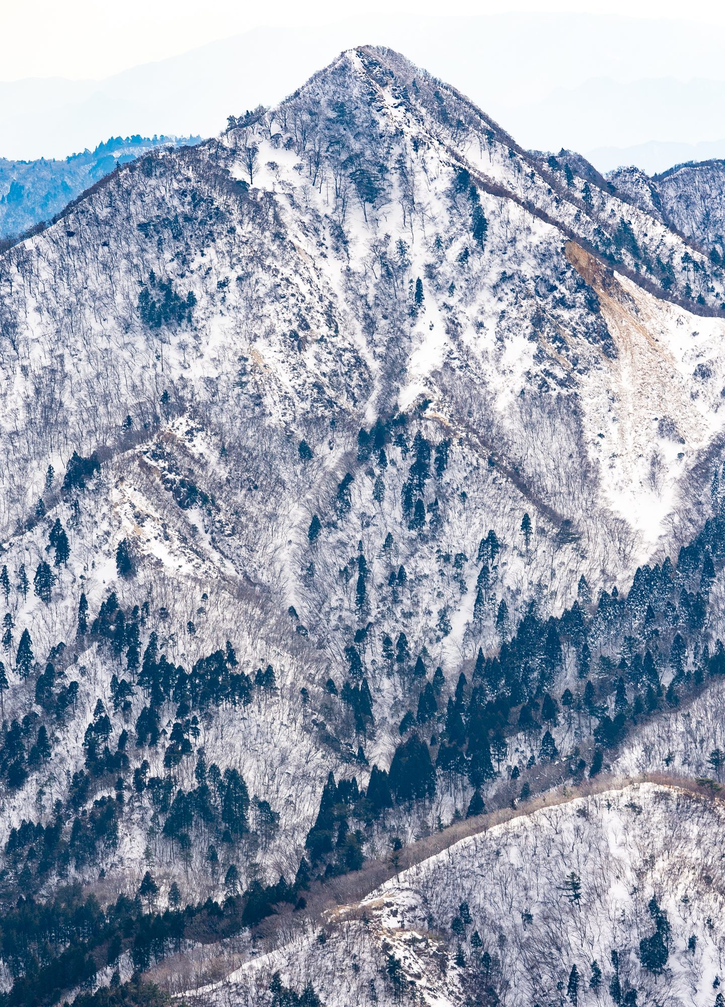 白銀の鎌ヶ岳(三重県菰野町・御在所ロープウエイ)