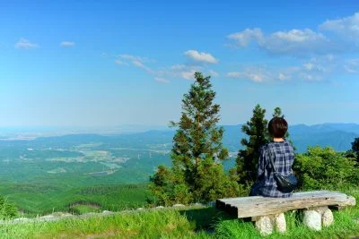 無料壁紙 伊勢湾を望む。PCとデスクトップ壁紙に最適な4K高画質の無料壁紙。三重県津市の青山高原で撮影したフリー写真素材