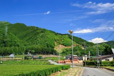 無料壁紙 リバーサイド茶倉周辺の茶畑。PCとデスクトップ壁紙に最適な4K高画質の無料壁紙。三重県松阪市の道の駅 茶倉駅で撮影したフリー写真素材