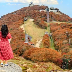 無料壁紙 山上リフト終点付近から山上の紅葉を眺める。PCとデスクトップ壁紙に最適な4K高画質の無料壁紙。三重県菰野町の御在所ロープウエイで撮影したフリー写真素材