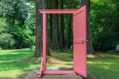 無料壁紙 どこでもドアの先はメルヘンチックな森。PCとデスクトップ壁紙に最適な4K高画質の無料壁紙。三重県津市のレッドヒルヒーサーの森で撮影したフリー写真素材