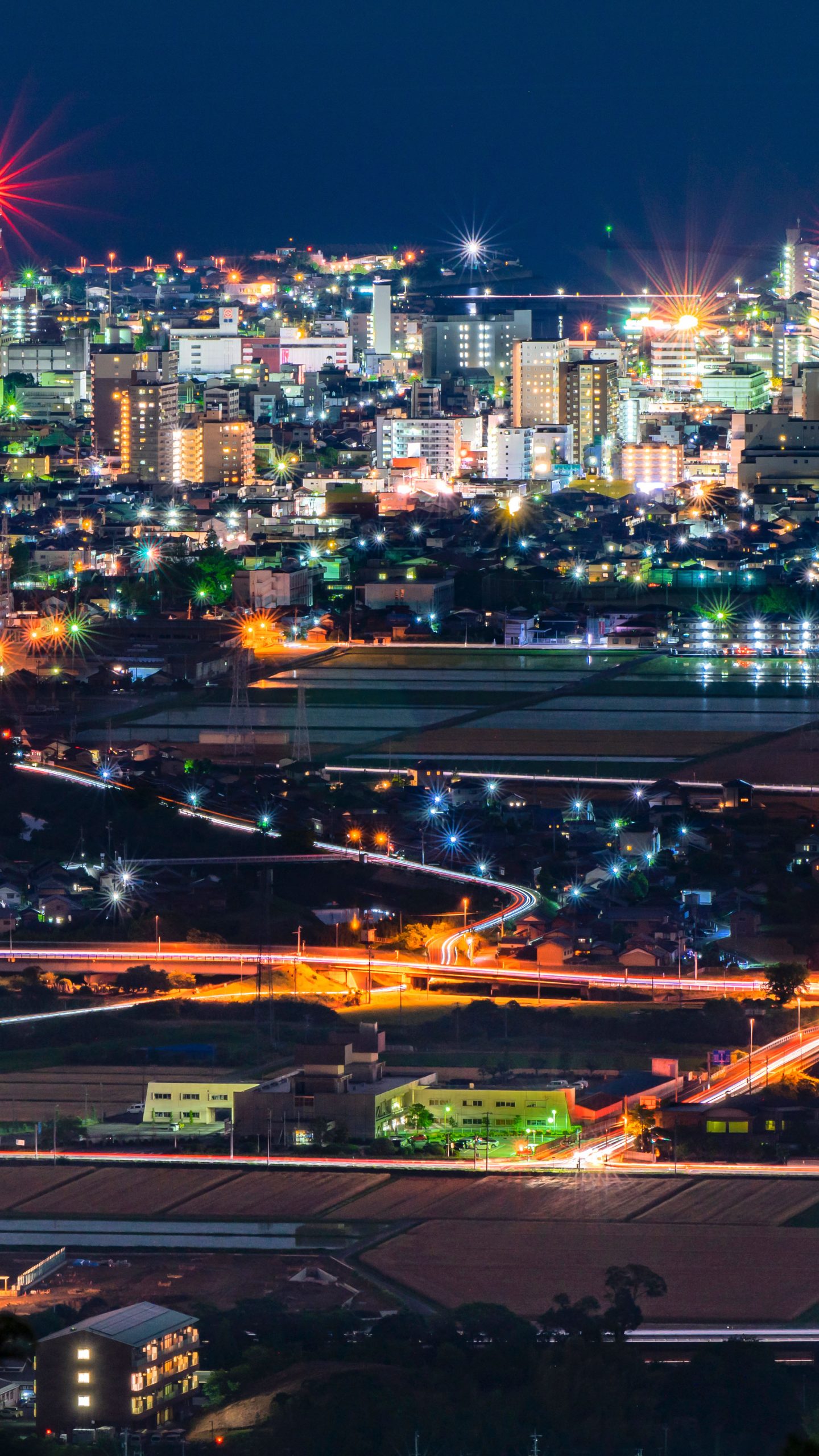 長谷山から眺める夜景(三重県津市)