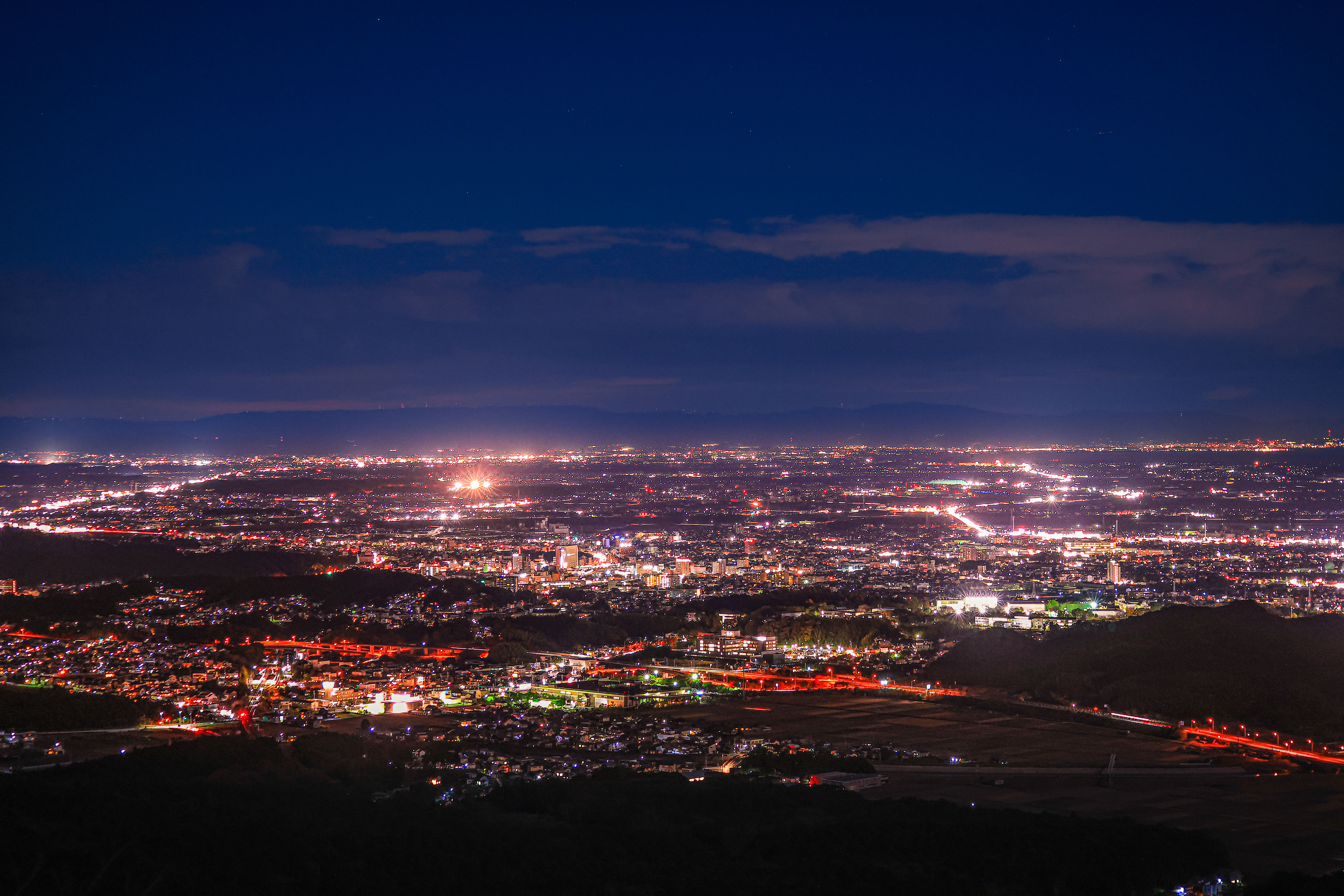 一宇田展望台からの夜景(三重県伊勢市・伊勢志摩スカイライン)