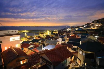 無料壁紙 神島の夜景。PCとデスクトップ壁紙に最適な4K高画質の無料壁紙。三重県鳥羽市の神島で撮影したフリー写真素材