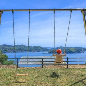 南海展望広場の絶景ブランコのフリー素材・壁紙