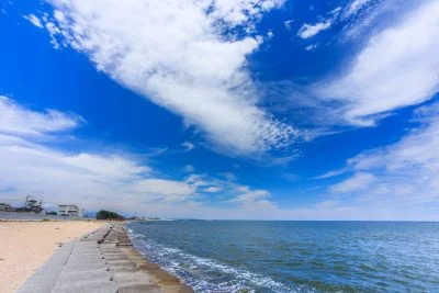 無料壁紙 白砂青松。PCとデスクトップ壁紙に最適な4K高画質の無料壁紙。三重県津市の御殿場海岸で撮影したフリー写真素材