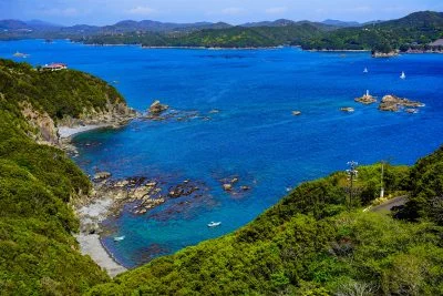 無料壁紙 南海展望公園からの眺め。PCとデスクトップ壁紙に最適な4K高画質の無料壁紙。三重県南伊勢町の南海展望台で撮影したフリー写真素材