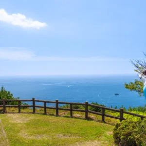 無料壁紙 プリケツと太平洋。PCとデスクトップ壁紙に最適な4K高画質の無料壁紙。三重県南伊勢町の南海展望台で撮影したフリー写真素材