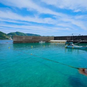 無料壁紙 マリンブルーの大泊。PCとデスクトップ壁紙に最適な4K高画質の無料壁紙。三重県熊野市の大泊海水浴場で撮影したフリー写真素材