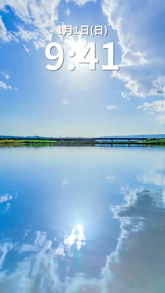 無料スマホ壁紙 田んぼリフレクション。AndroidとiPhoneに対応した4K高画質の無料待ち受け画像。三重県津市の津市木造町のポピー畑で撮影したフリー写真素材