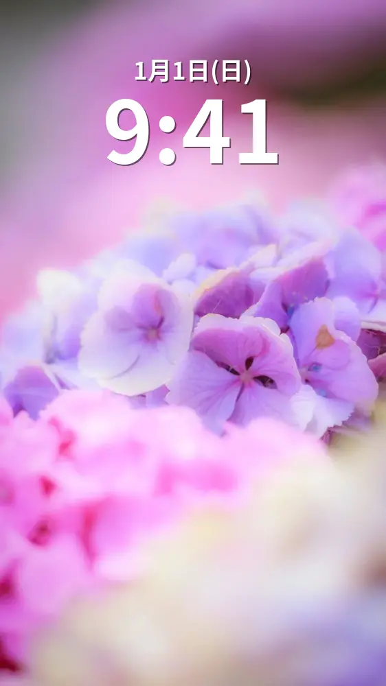 無料スマホ壁紙 アンティークな紫色の紫陽花。AndroidとiPhoneに対応した4K高画質の無料待ち受け画像。三重県津市のかざはやの里で撮影したフリー写真素材