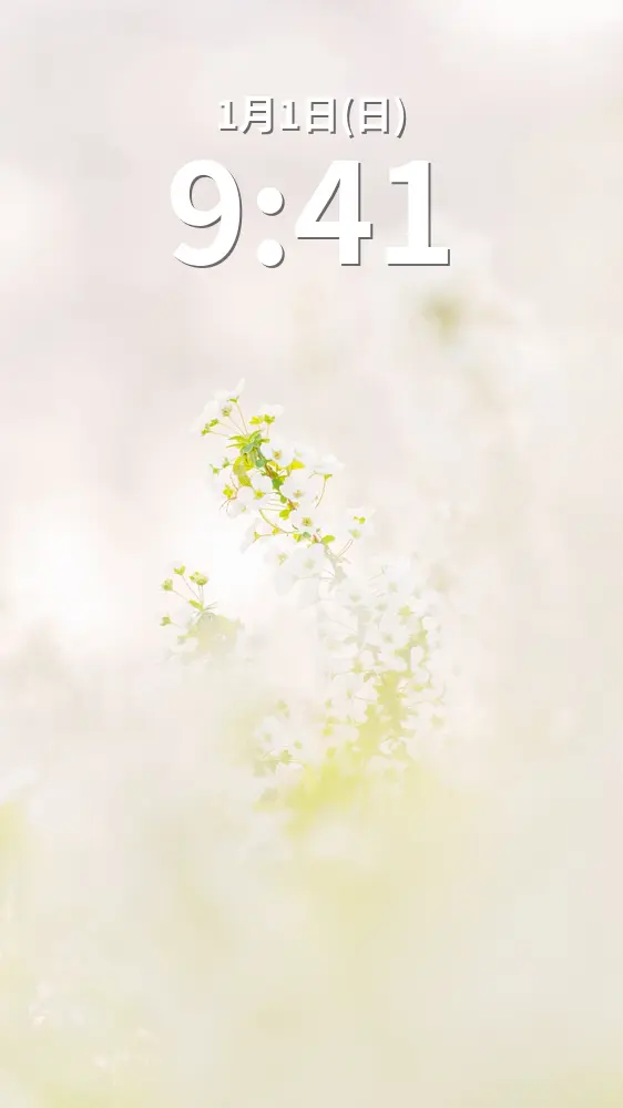 無料スマホ壁紙 そよ風に揺れる雪柳。AndroidとiPhoneに対応した4K高画質の無料待ち受け画像。三重県鈴鹿市の石垣池公園で撮影したフリー写真素材