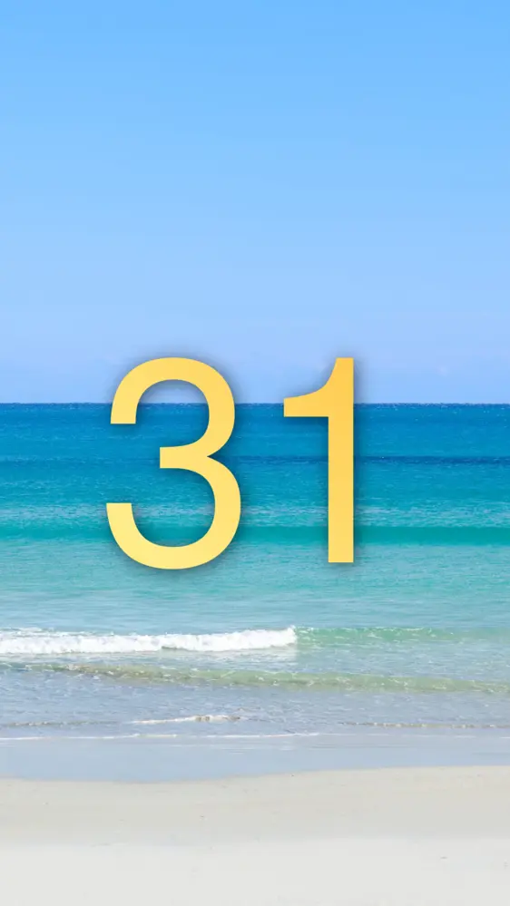 碧い海の開運数字壁紙