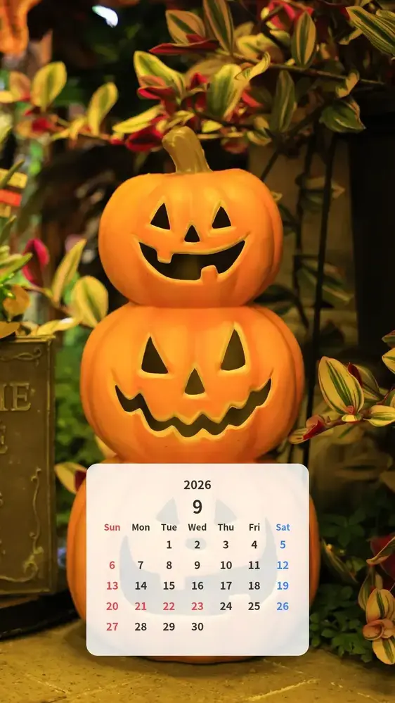 ハロウィンのカボチャ三兄弟 カレンダー壁紙