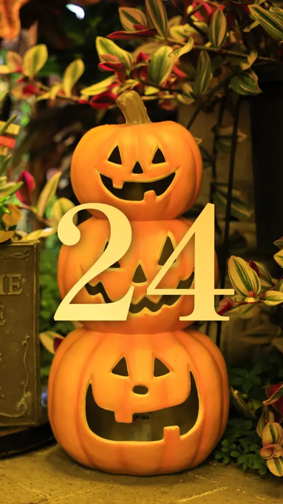ハロウィンのカボチャ三兄弟の開運数字壁紙