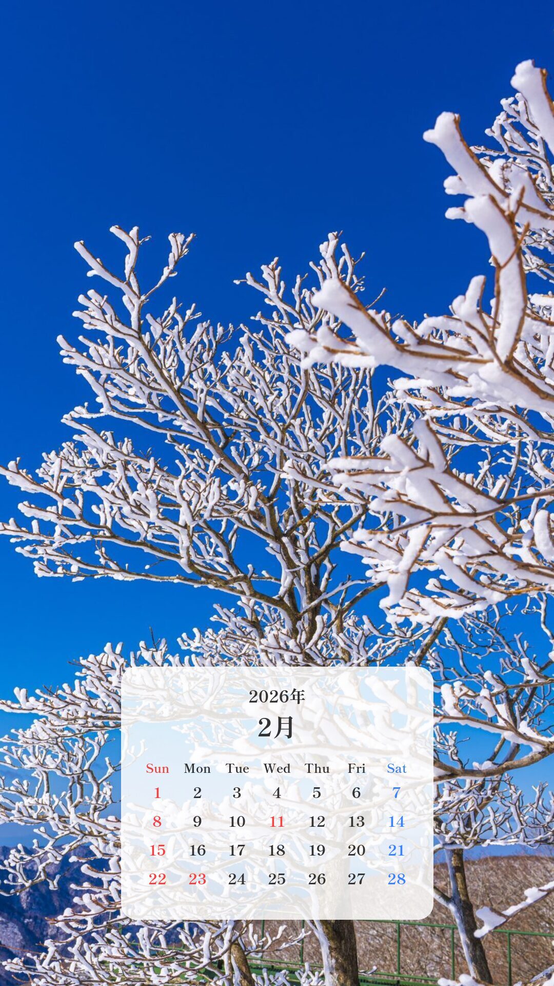 青空と樹氷（縦サイズ）