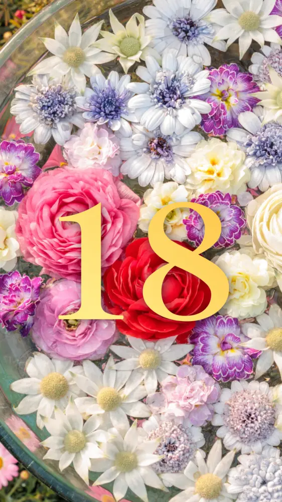 おしゃれなバラの花手水 開運壁紙